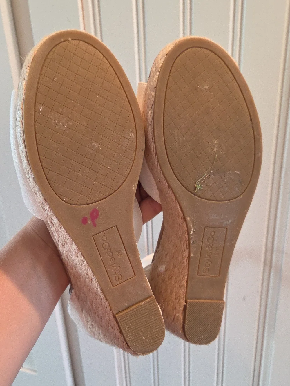 Style & Co. White Espadrille Wedge Sandals